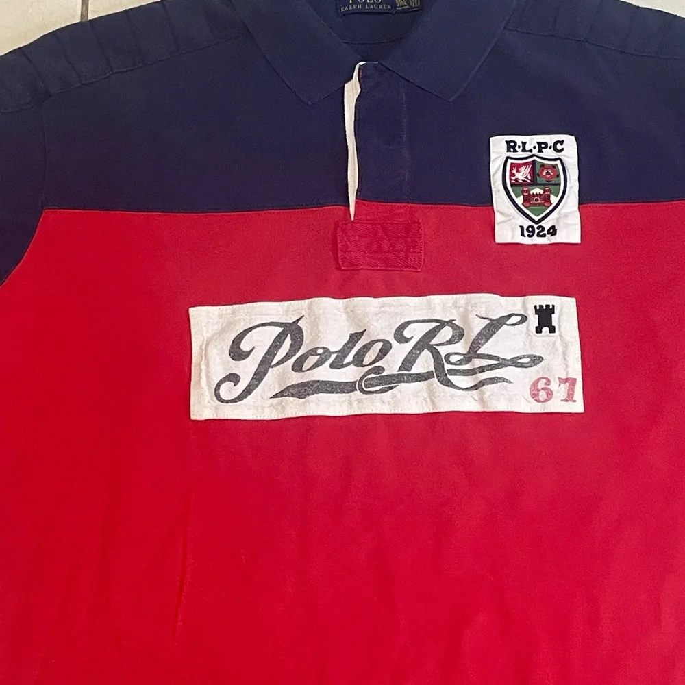 Polo Ralph Lauren Polo Shirt Mens XXXL RLPC RL 67 Rugby Colorblock Patch